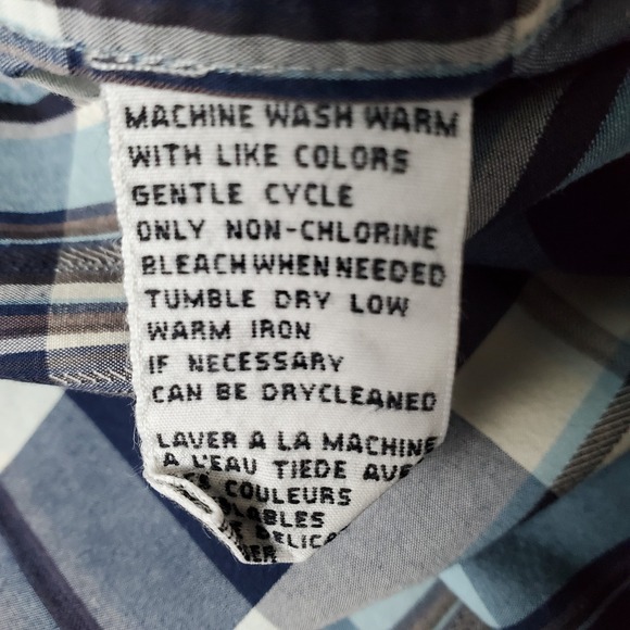 Tommy Bahama Men's Shirt Size Large Blue Plaid Long Sleeve - Picture 13 of 16